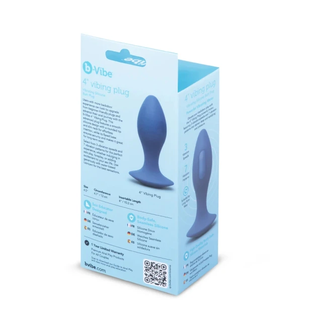 b-Vibe 4 in. Vibrating Silicone Butt Plug