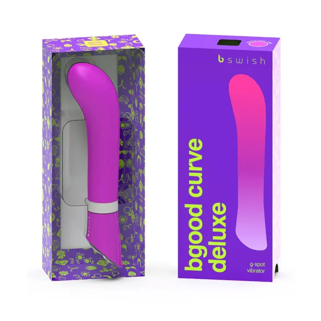 7.5 Inch B Swish Bgood Deluxe Curve G-Spot Vibrator Violet