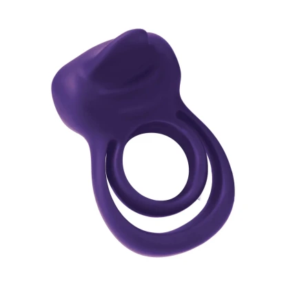 VeDO Thrust Dual Vibrating Couples Cock Ring with Tongue Purple