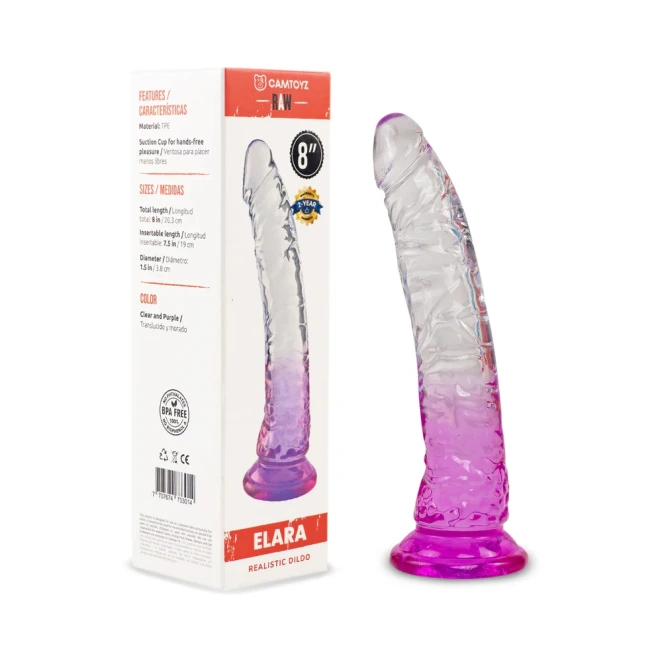 8 Inch Camtoyz Elara Realistic Transparent Jelly Dildo
