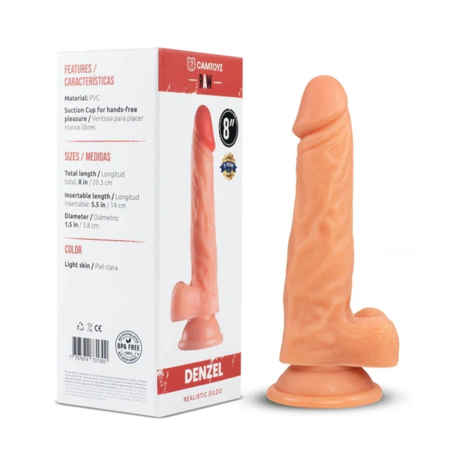 8 Inch Camtoyz Denzel Realistic Suction Cup Dildo