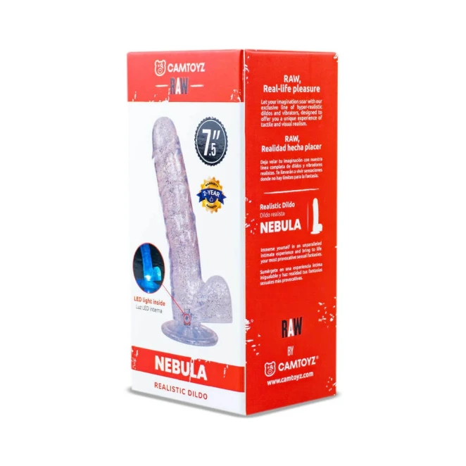 7.5 Inch Camtoyz Nebula Realistic Transparent Jelly Dildo with LED Light