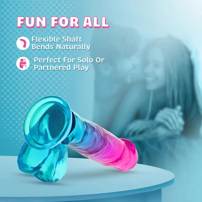 6.75 Inch B Yours Candy Colored Suction Cup Dildo