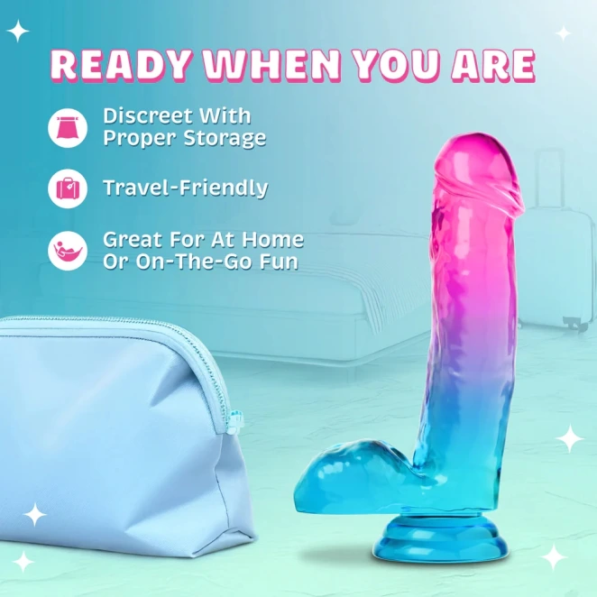 6.75 Inch B Yours Candy Colored Suction Cup Dildo