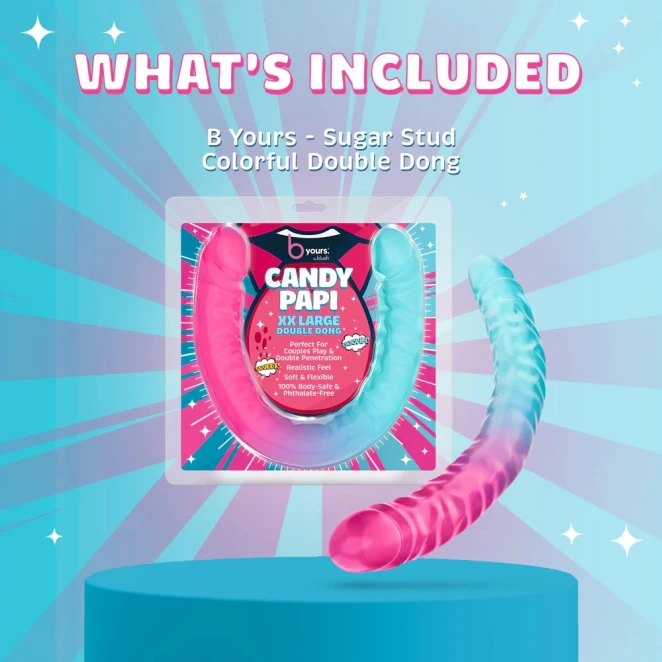 18 Inch B Yours Candy Papi Realistic Double Ended Dildo