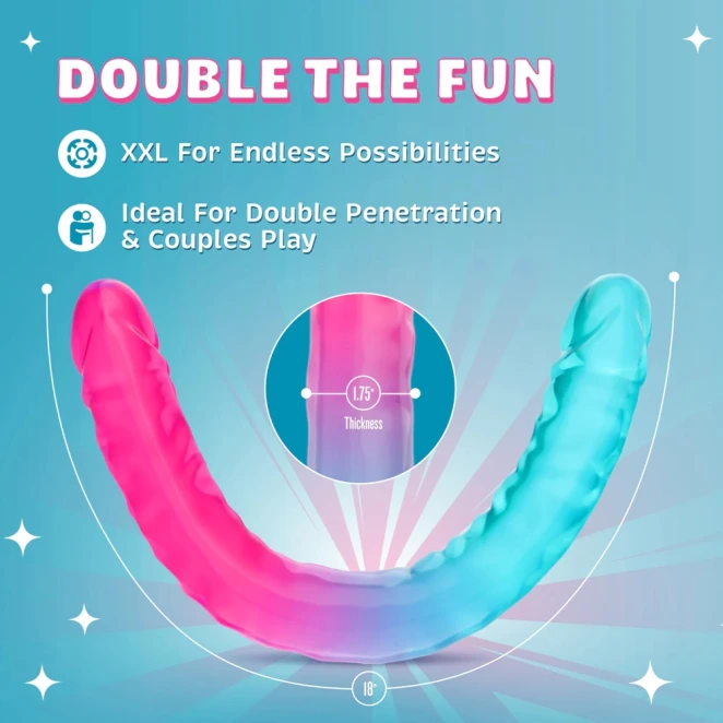18 Inch B Yours Candy Papi Realistic Double Ended Dildo