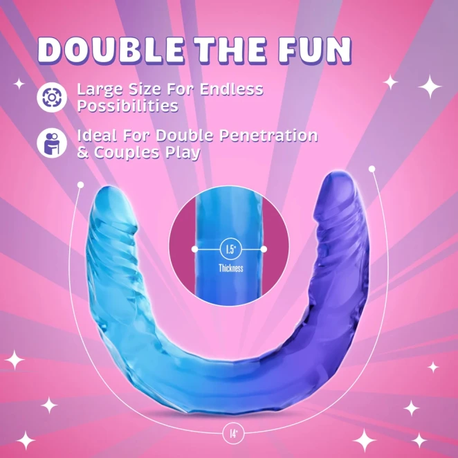 14 Inch B Yours Sugar Stud Realistic Double Dildo