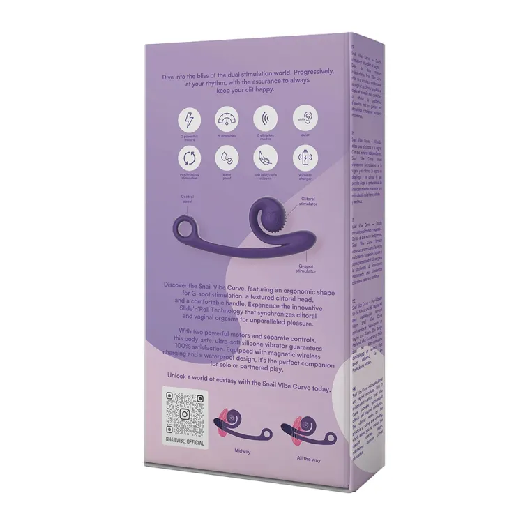 Snail Vibe Curve Dual Motor Vibrator Purple Snail Vibe Curve Dual Motor Vibrator Purple