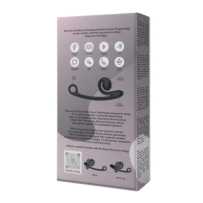 Snail Vibe Curve Dual Motor Vibrator Black