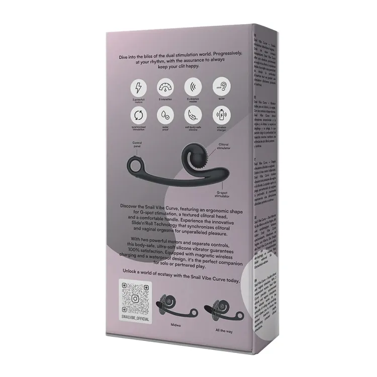 Snail Vibe Curve Dual Motor Vibrator Black Snail Vibe Curve Dual Motor Vibrator Black