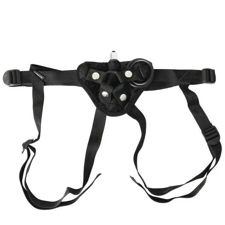 Adjustable Vibrating Black Velvet Strap-On Harness Adjustable Vibrating Black Velvet Strap-On Harness