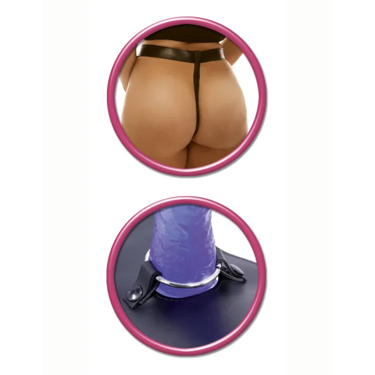 Plus Size Strap-On Set with 8 in. Dildo Purple/Black Plus Size Strap-On Set with 8 in. Dildo Purple/Black