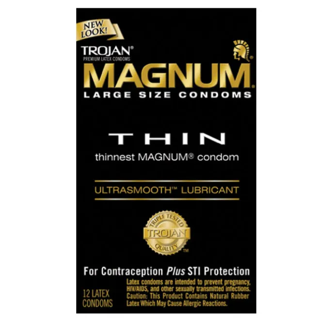 Trojan Magnum Large Ultra Thin Latex Condoms (12 Count)
