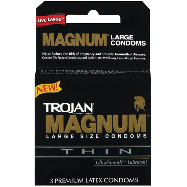 Trojan Magnum Thin Large Size Condoms with UltraSmooth Lubricant 3-Pack Trojan Magnum Thin Large Size Condoms with UltraSmooth Lubricant 3-Pack