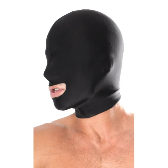 Spandex Open Mouth Hood Black