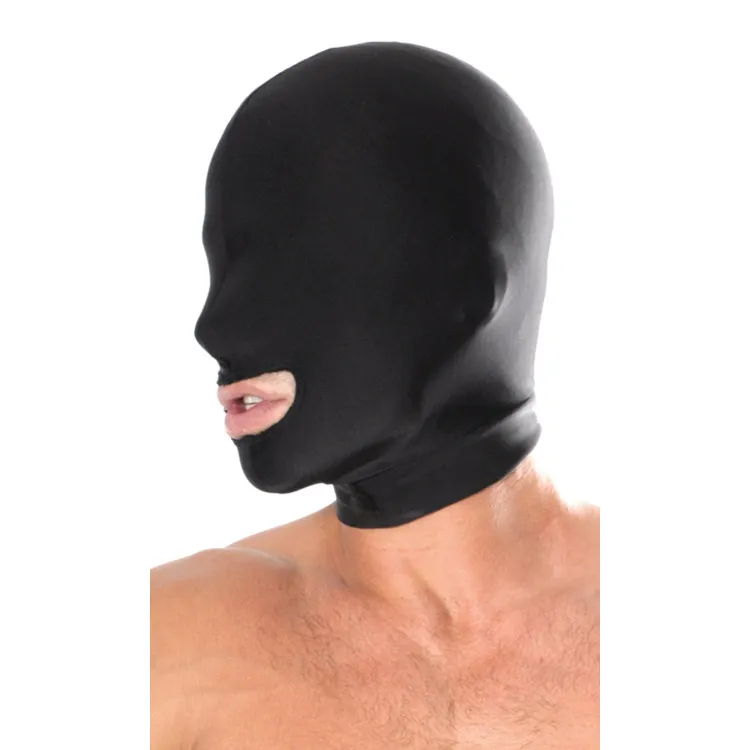 Spandex Open Mouth Hood Black Spandex Open Mouth Hood Black