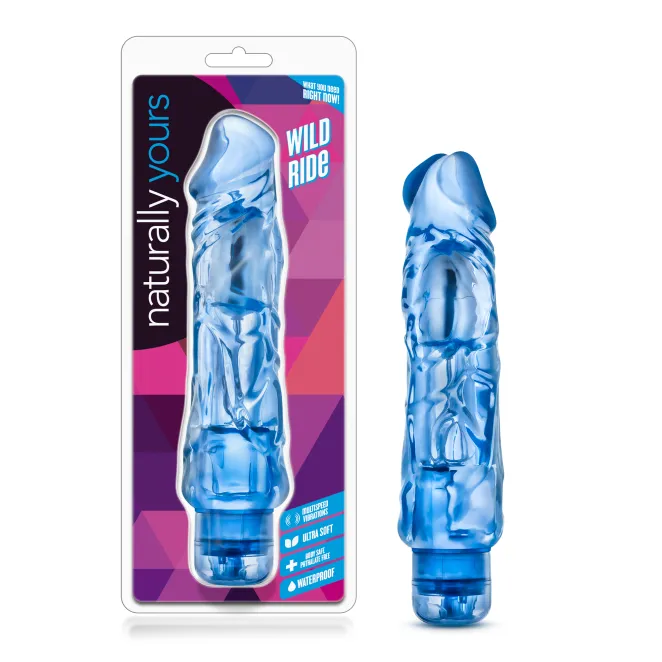 8 Inch Realistic Vibrating Dildo Blue