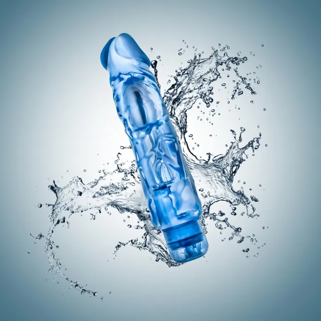 8 Inch Realistic Vibrating Dildo Blue