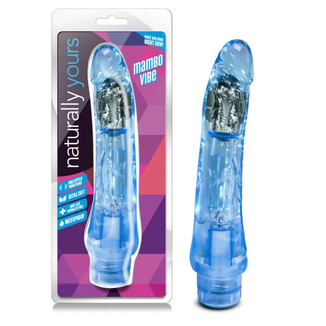 8 Inch Realistic Vibrating Dildo Blue