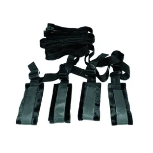Adjustable Bed Bondage Restraint Kit 5-Pc Black