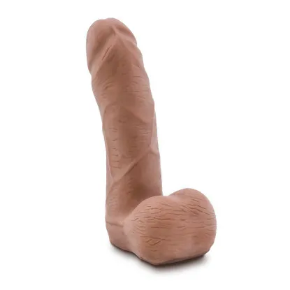 5 Inch Posable Dual Density Dildo with Balls Tan
