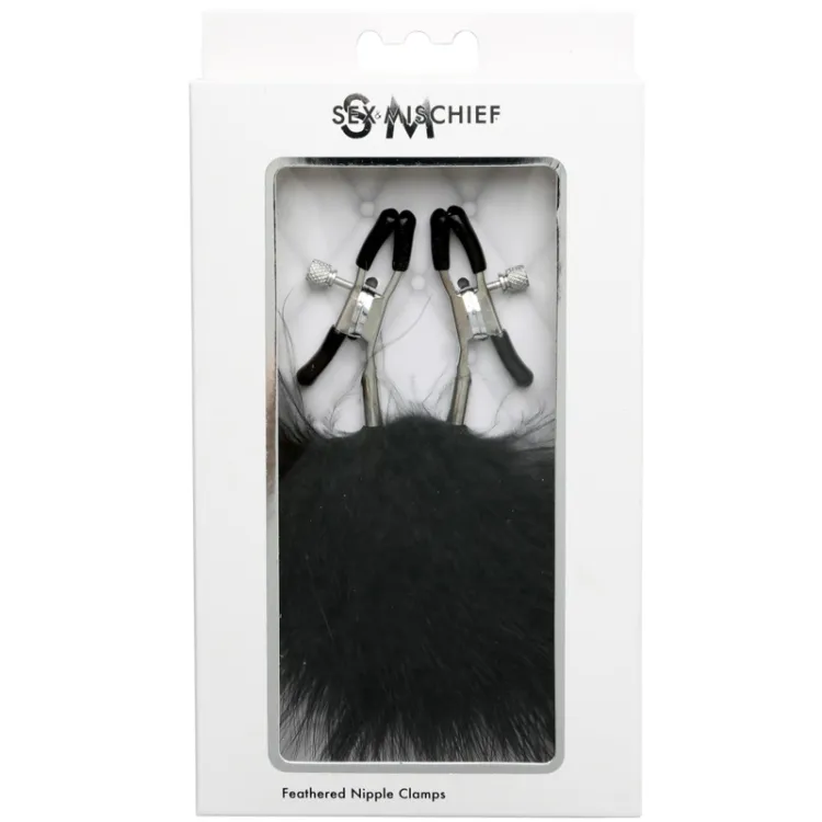 Adjustable Feathered Nipple Clamps Black Adjustable Feathered Nipple Clamps Black