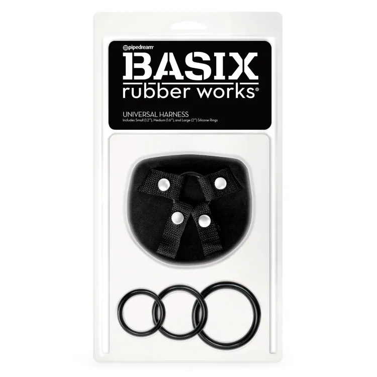 Basix Rubber Works Universal Harness O/S Black Basix Rubber Works Universal Harness O/S Black
