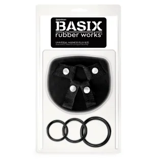 Basix Rubber Works Universal Strap-On Harness Plus Size Black