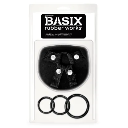 Basix Rubber Works Universal Strap-On Harness Plus Size Black