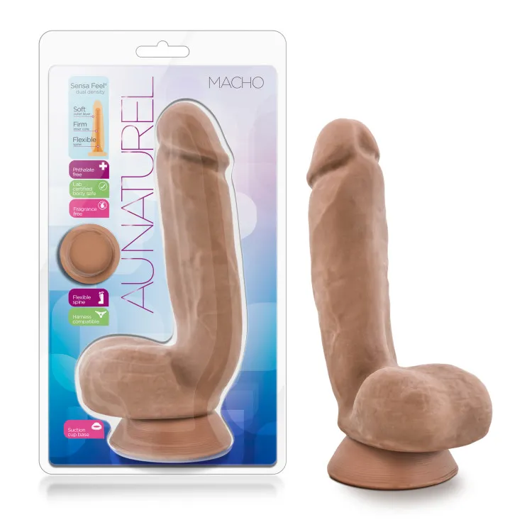 8.5 in. Posable Dual Density Dildo with Balls Tan 8.5 in. Posable Dual Density Dildo with Balls Tan