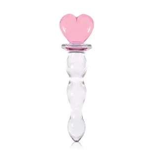 6 Inch Crystal Heart Wavy Glass Dildo