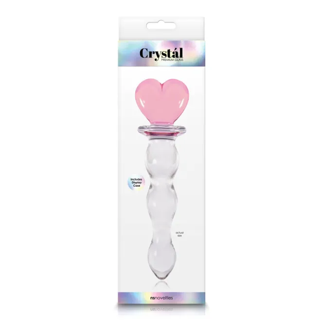 6 Inch Crystal Heart Wavy Glass Dildo