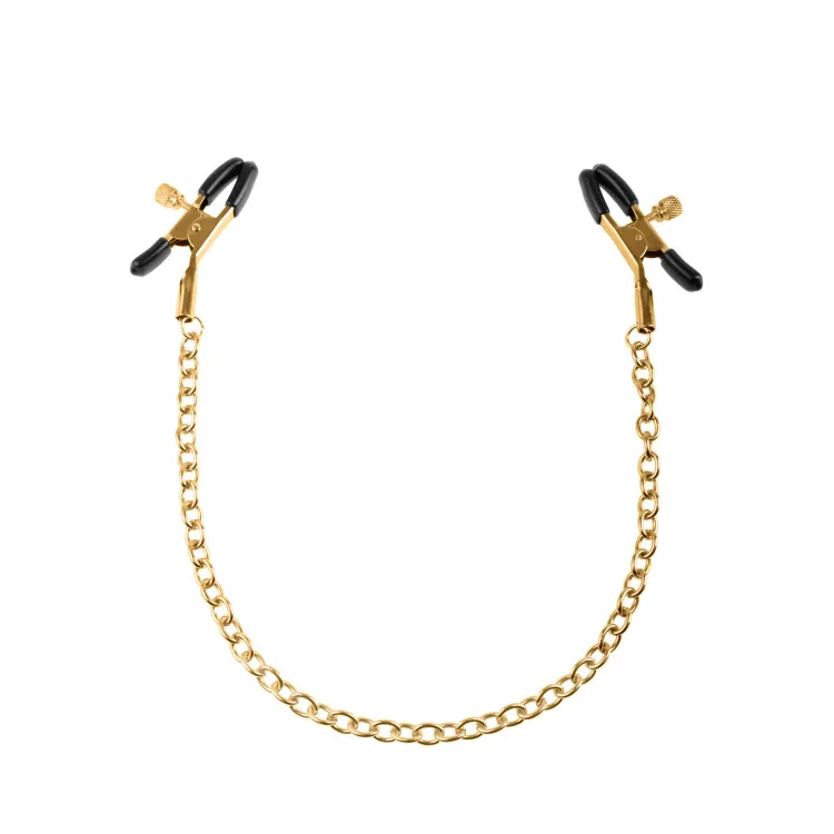 Gold Adjustable Nipple Clamps with Chain Gold Adjustable Nipple Clamps with Chain