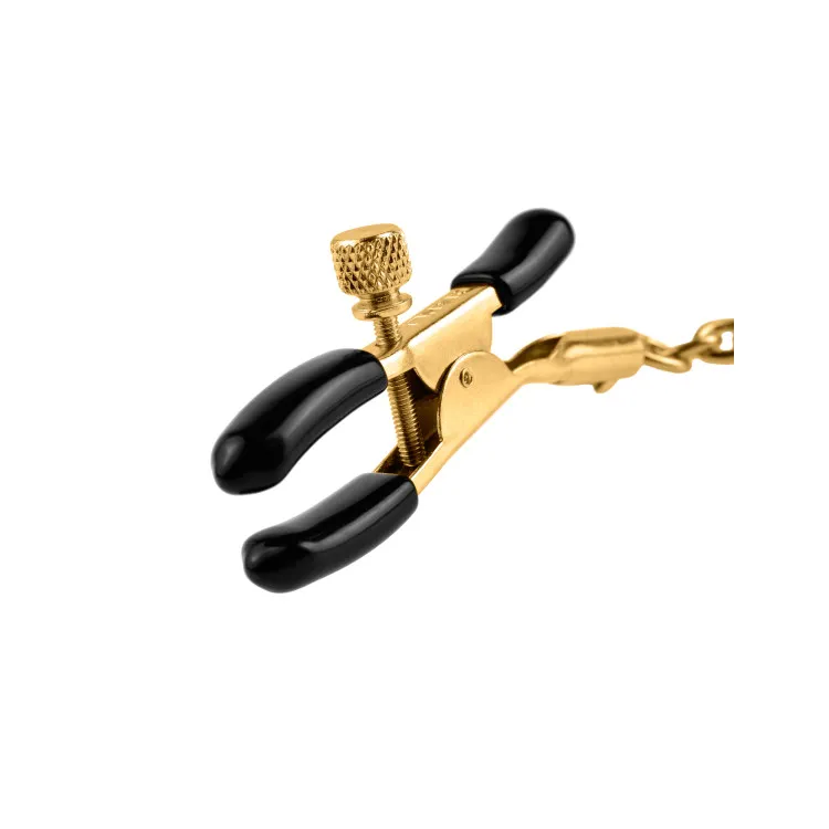 Gold Adjustable Nipple Clamps with Chain Gold Adjustable Nipple Clamps with Chain