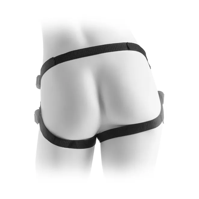 Adjustable Vibrating Plush Harness Black