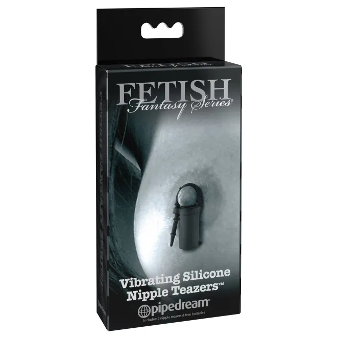Vibrating Silicone Nipple Teazers Black
