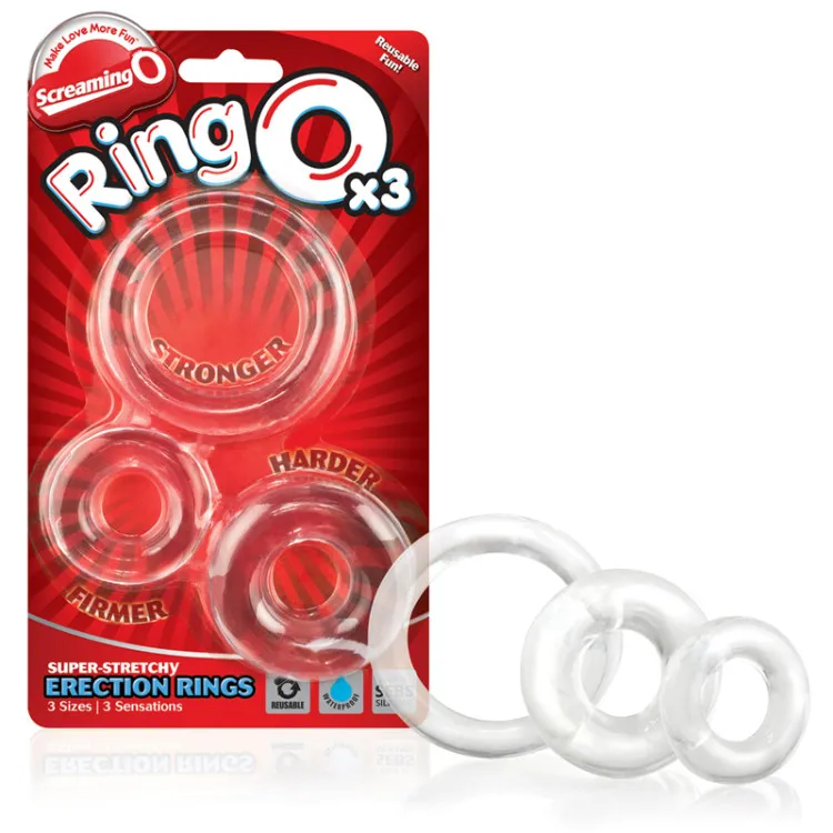 Cock Ring Set 3-Pack Clear Cock Ring Set 3-Pack Clear