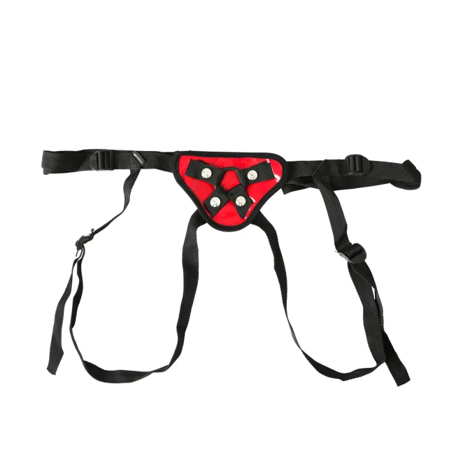 Adjustable Strap-On Harness Red