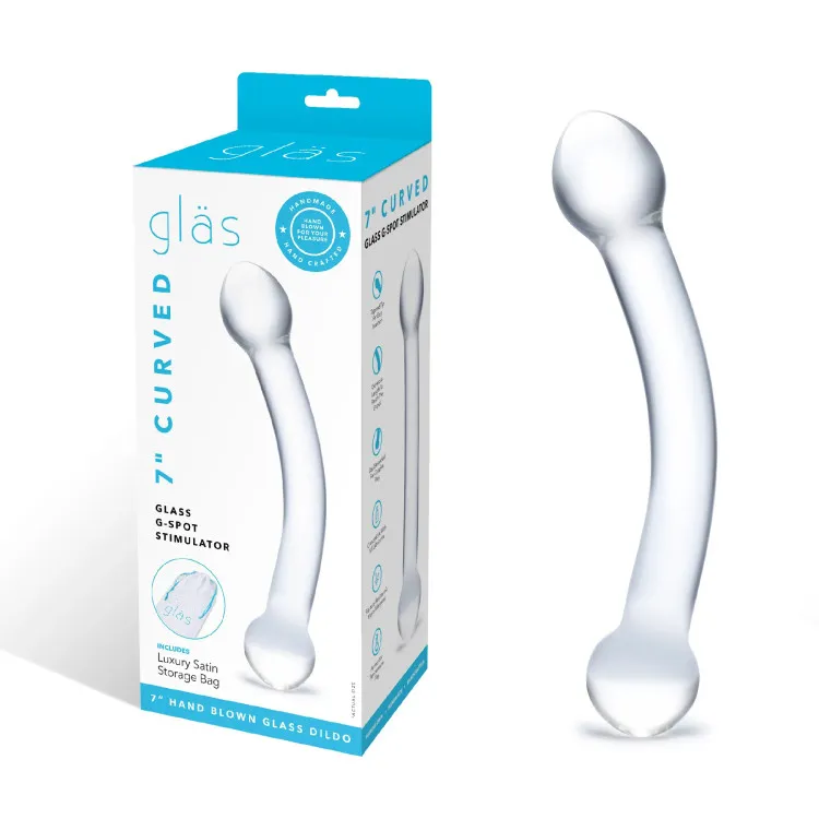 7 in. Curved Glass G Spot Dildo