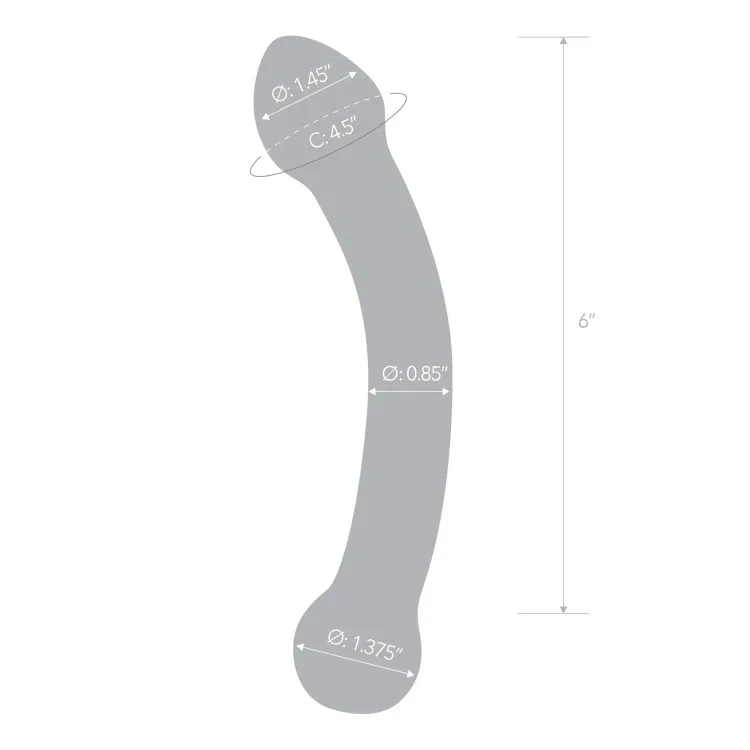 7 in. Curved Glass G Spot Dildo