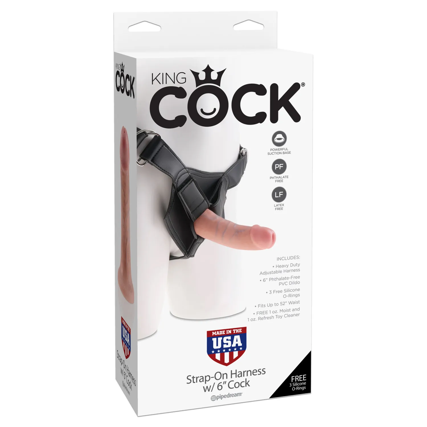 King Cock Strap-On Harness with 6 in. Dildo Beige