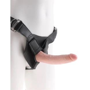 King Cock Strap-On Harness Kit with Ultra Realistic 7 Inch Dildo Beige