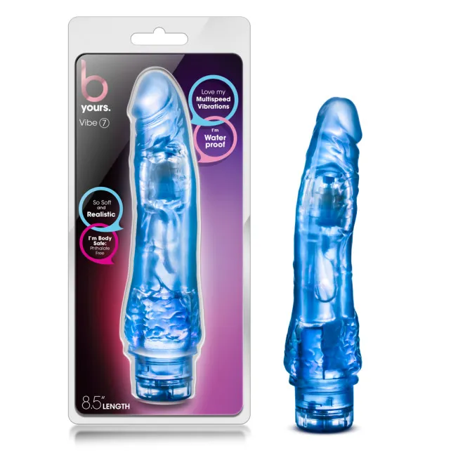 8.5 Inch Realistic Vibrating Dildo Blue