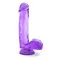 7 Inch Realistic Dildo with Balls Purple