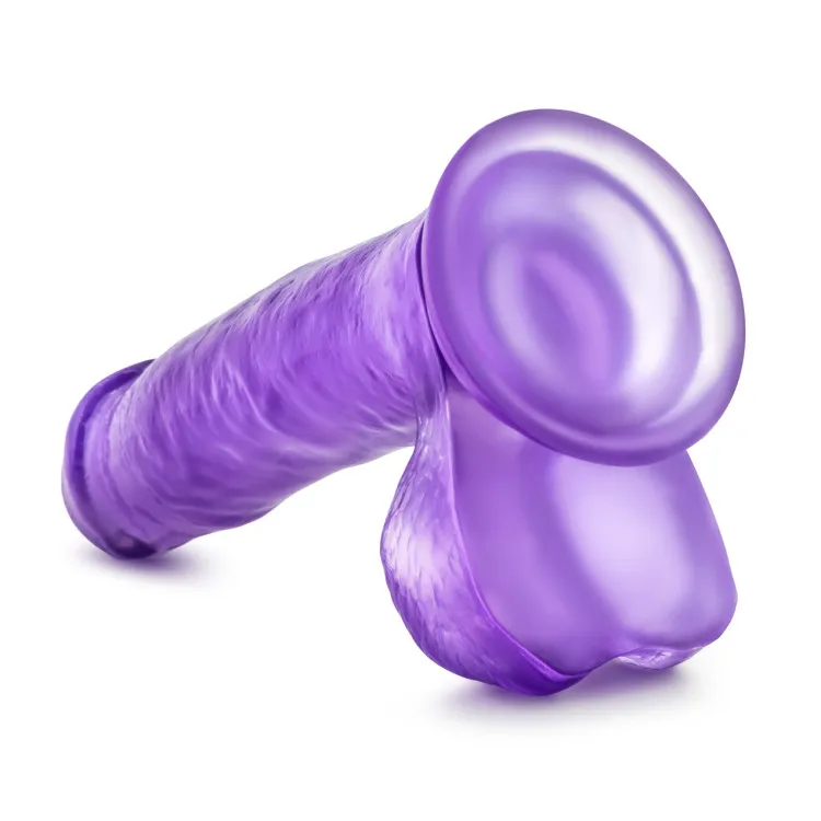 7 in. Realistic Dildo with Balls Purple