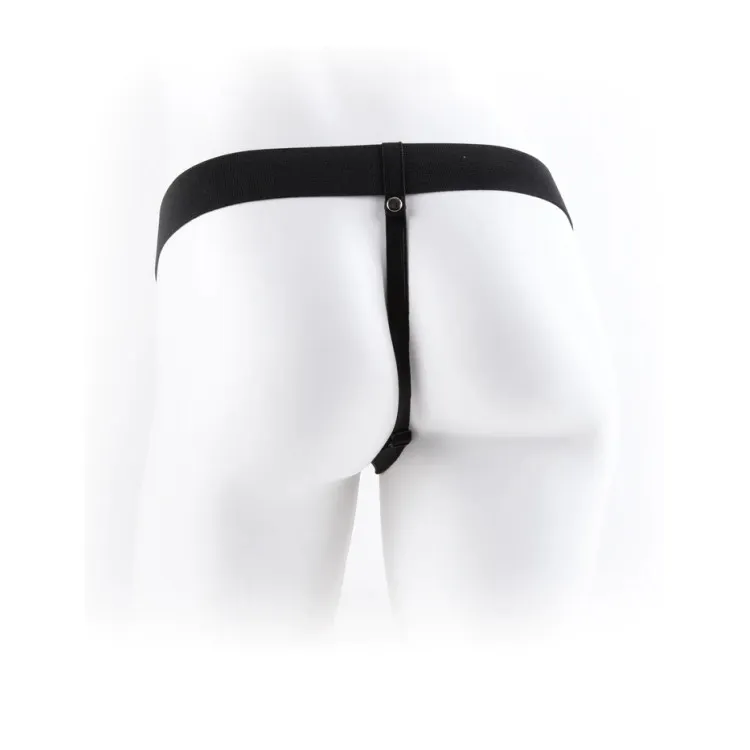Hollow Vibrating Strap-On Realistic 7 in. with Balls Beige Hollow Vibrating Strap-On Realistic 7 in. with Balls Beige