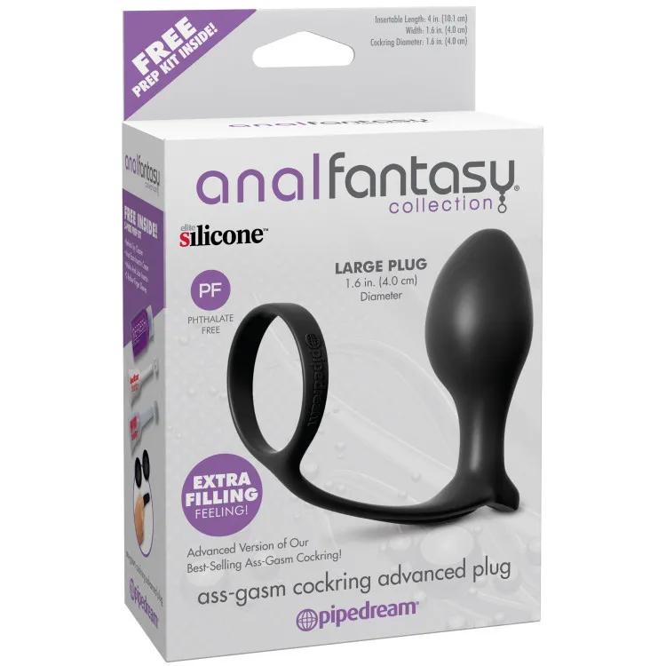 Anal Fantasy Collection Silicone Ass-Gasm Cock Ring Advanced Butt Plug