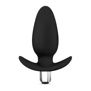 Anal Vibrating Silicone Butt Plug Black