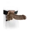 Hollow Strap-On 7 in. with Balls Brown