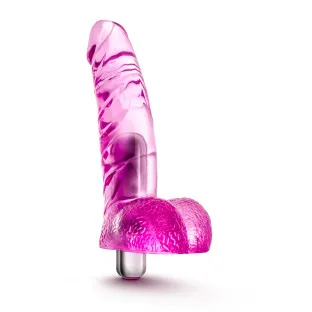 6.5 in. Realistic Vibrating Dildo with Balls Pink